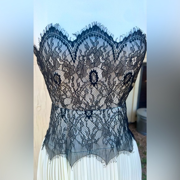 Darling Brand Black & White Lace Pleated Dress - Picture 6 of 7